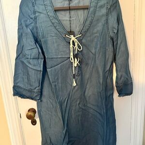Michael Stars Lace-Up Denim Dress